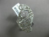 ESTATE LARGE .91CT DIAMOND 18KT WHITE GOLD 3D PAVE PEAR SHAPE HALO COCKTAIL RING