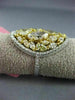 ESTATE LARGE 4.13CT WHITE & FANCY YELLOW DIAMOND 18KT GOLD 3D OVAL CLUSTER RING