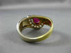 ESTATE WIDE 1.12CT DIAMOND & AAA RUBY 14KT TWO TONE GOLD SEMI MOON RING #11184
