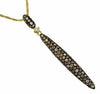 .76CT WHITE & DIAMOND 14KT YELLOW GOLD 3D ELONGATED TEAR DROP FUN PENDANT