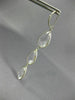 ESTATE LARGE AAA CRYSTAL 14KT WHITE GOLD PEAR SHAPE LEVER BACK HANGING EARRINGS