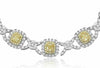 LARGE 32.32CT WHITE & FANCY YELLOW DIAMOND 18KT 2 TONE GOLD 3D ETERNITY NECKLACE