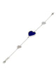 5.51CT DIAMOND & AAA LAPIS 18KT WHITE GOLD 3D TRIPLE HEART BY THE YARD BRACELET