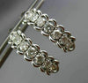 ESTATE WIDE 1CT DIAMOND 14KT WHITE GOLD 3D FLORAL UMBRELLA HOOP HANGING EARRINGS