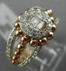 ESTATE LARGE .6CT ROUND & BAGUETTE DIAMOND 14K WHITE & ROSE GOLD FRIENDSHIP RING