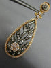 ESTATE LARGE 3.44CT DIAMOND 18K ROSE & BLACK GOLD OPEN FILIGREE HANGING EARRINGS
