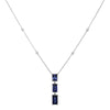 5.09CT DIAMOND & AAA SAPPHIRE 18KT WHITE GOLD EMERALD CUT & ROUND LOVE NECKLACE