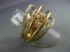 ESTATE MASSIVE 2.18CT DIAMOND 18KT ROSE GOLD MULTI ROW FILIGREE ETOILE FUN RING