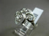 ESTATE WIDE .17CT DIAMOND 14KT WHITE GOLD 3D SWIRL FLOWER ETOILE FUN LOVE RING