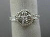 ESTATE WIDE .82CT DIAMOND 18K WHITE GOLD 3D ROUND FLOWER HALO FILIGREE LOVE RING