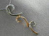 ESTATE .15CT DIAMOND 14KT WHITE & ROSE GOLD 3D FLORAL LEAF HANGING PENDANT CHAIN