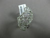 ESTATE LARGE .91CT DIAMOND 18KT WHITE GOLD 3D PAVE PEAR SHAPE HALO COCKTAIL RING