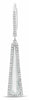 3.07CT DIAMOND & AAA WHITE TOPAZ 14KT WHITE GOLD 3D TRIANGULAR HANGING EARRINGS