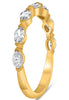 .60CT DIAMOND 14KT YELLOW GOLD MARQUISE 7 STONE SEMI ETERNITY ANNIVERSARY RING