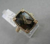 ESTATE WIDE 6.92TCW AAA SMOKY TOPAZ & DIAMOND 14KT YELLOW GOLD RING