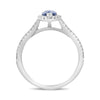ESTATE 1.39CT DIAMOND & AAA MARQUISE SAPPHIRE 18KT WHITE GOLD 3D ENGAGEMENT RING