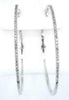 .40CT DIAMOND 14KT WHITE GOLD 3D CLASSIC 2mm HOOP HANGING EARRINGS