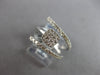 .59CT DIAMOND 14KT WHITE GOLD 3D ROUND CLUSTER SQUARE 3 ROW CRISS CROSS FUN RING