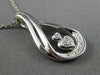 ESTATE .02CT DIAMOND 14KT WHITE GOLD DOUBLE HEART INFINITY LOVE FLOATING PENDANT