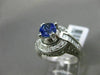 ESTATE LARGE 1.40CT DIAMOND & TANZINITE 14KT WHITE GOLD FILIGREE ENGAGEMENT RING