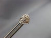 ANTIQUE .24CT DIAMOND 14KT WHITE GOLD 3D CLASSIC PAVE HEART STUD EARRINGS #9945