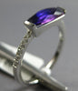 ESTATE 1.31CT DIAMOND & AAA AMETHYST 14KT WHITE GOLD 3D CLASSIC BAR RING