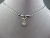 ESTATE .10CT DIAMOND PLATINUM SOLITAIRE DROP FLOWER NECKLACE BEAUTIFUL!! #9487