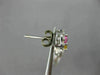 ESTATE LARGE 4.11CT DIAMOND & AAA PINK & YELLOW SAPPHIRE 18K WHITE GOLD EARRINGS