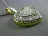 ESTATE LARGE 2.60CT DIAMOND 18K WHITE & YELLOW GOLD 3D PAVE HEART PENDANT #99988