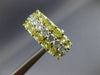 ESTATE WIDE 5.22CT WHITE & FANCY YELLOW DIAMOND 18KT 2 TONE GOLD 3 ROW EARRINGS