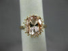 ESTATE LARGE 2.96CT DIAMOND & AAA MORGANITE 14KT ROSE GOLD OVAL ENGAGEMENT RING