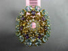 ESTATE LARGE 2.13CT DIAMOND & AAA MULTI GEM 14K YELLOW GOLD CIRCULAR FLOWER RING