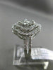 ESTATE WIDE .97CT DIAMOND 14KT WHITE GOLD FLOWER DOUBLE HALO OPEN FILIGREE RING