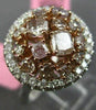 ESTATE WIDE 2.0CT MULTI COLOR DIAMOND 18KT WHITE & ROSE GOLD 3D ANNIVERSARY RING