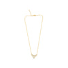 .61CT DIAMOND 14KT YELLOW GOLD 3D ROUND TRIANGULAR CROWN ADJUSTABLE FUN NECKLACE