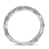 ESTATE .20CT DIAMOND 14K WHITE GOLD ORNATE 3/4 ETERNITY WEDDING ANNIVERSARY RING