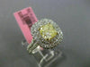 ESTATE LARGE GIA 2.04CT DIAMOND 18K TWO TONE GOLD 3D CUSHION CUT ENGAGEMENT RING