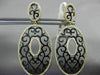 ESTATE EXTRA LARGE 1.20CT DIAMOND 14KT TWO TONE GOLD FILIGREE HANGING EARRINGS