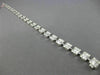 ESTATE WIDE 3.9CT ROUND & BAGUETTE DIAMOND 18K WHITE GOLD SQUARE TENNIS BRACELET