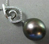 ESTATE .15CT DIAMOND 18KT GOLD AAA TAHITIAN PEARL OPEN FILIGREE FLOATING PENDANT