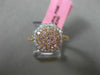 ESTATE WIDE .60CT DIAMOND 18KT WHITE & ROSE GOLD 3D HEXAGON CLUSTER CLASSIC RING