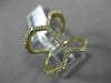 ESTATE LARGE .44CT ROUND DIAMOND 14KT YELLOW GOLD 3D OPEN HEXAGON LOVE RING