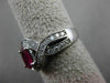 ESTATE WIDE 1.42CT DIAMOND & RUBY 14K WHITE GOLD INFINITY ENGAGEMENT RING #19590
