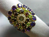 ESTATE 3.73CT DIAMOND & AAA MULTI GEM 14KT YELLOW GOLD 3D OPEN FLOWER FUN RING