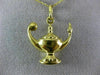 ANTIQUE 18KT YELLOW GOLD 3D CLASSIC GENIE LAMP FILIGREE FLOATING PENDANT #21865