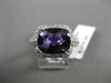 ESTATE WIDE 4.84CTW DIAMOND & AAA AMETHYST 14KT WHITE GOLD HALO EXTRA FACET RING
