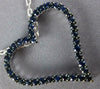 ESTATE LARGE 1.17CT AAA SAPPHIRE 18KT WHITE GOLD OPEN HEART CLASSIC LOVE PENDANT