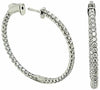LARGE 2.25CT DIAMOND 14KT WHITE GOLD 3D INSIDE OUT LUCIDA HOOP HANGING EARRINGS