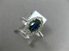 ESTATE .85CT DIAMOND & AAA MARQUISE SAPPHIRE 14K WHITE GOLD HALO ENGAGEMENT RING