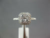ESTATE .75CT DIAMOND 14KT WHITE GOLD ROUND CLUSTER SQUARE HALO OCTAGON FUN RING